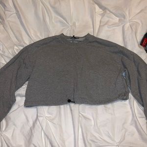 Gray Cropped Sweatshirt